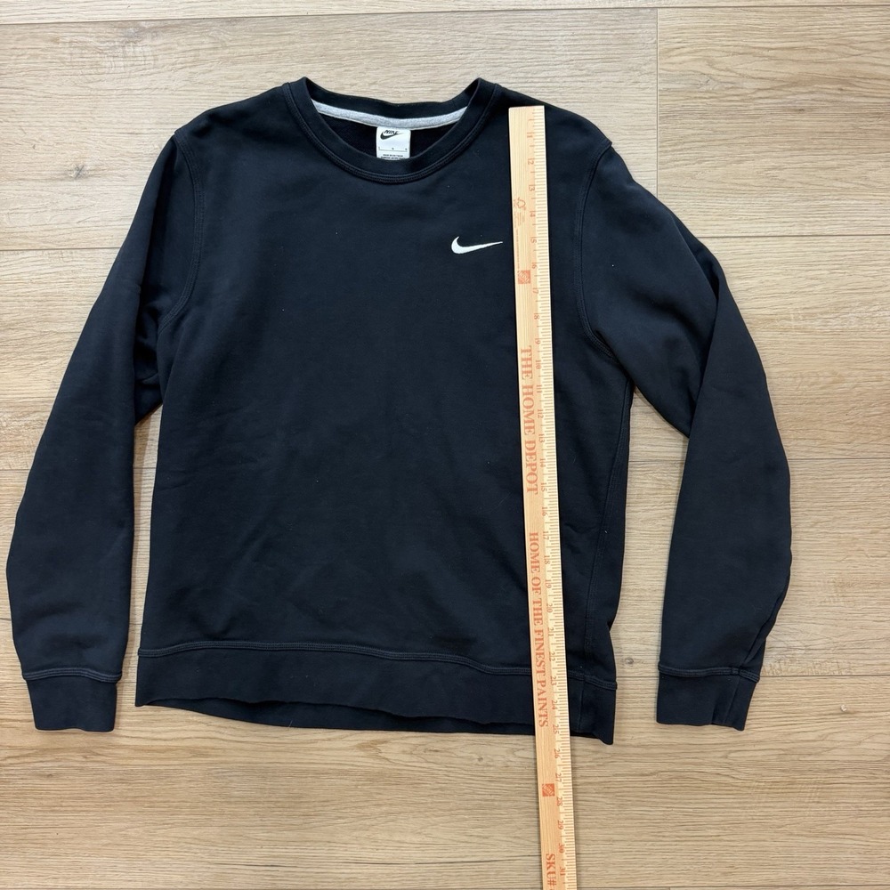 Nike Black Crewneck Sweatshirt With Embroidered Logo Mens Size Large 100% Cotton - Picture 4 of 8